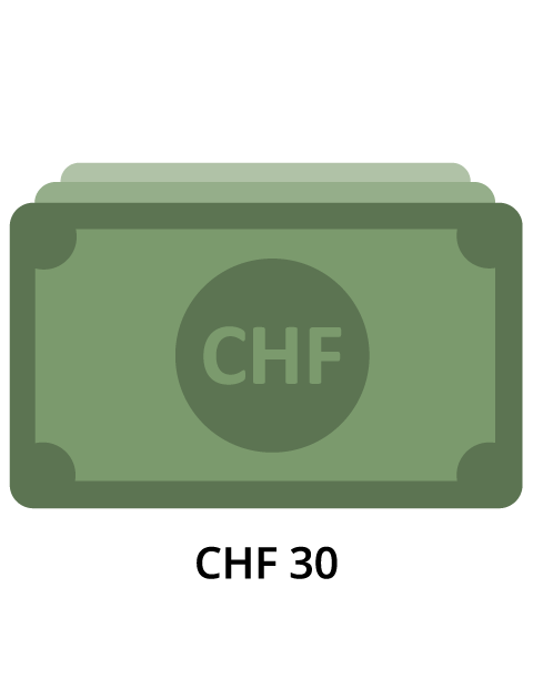 30 CHF - Auszahlung auf Ihr Konto