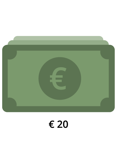 € 20 - Auszahlung auf Ihr Konto