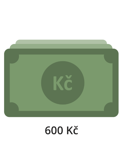 Převod na hotovost 600 Kč