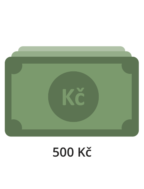 Převod na hotovost 500 Kč
