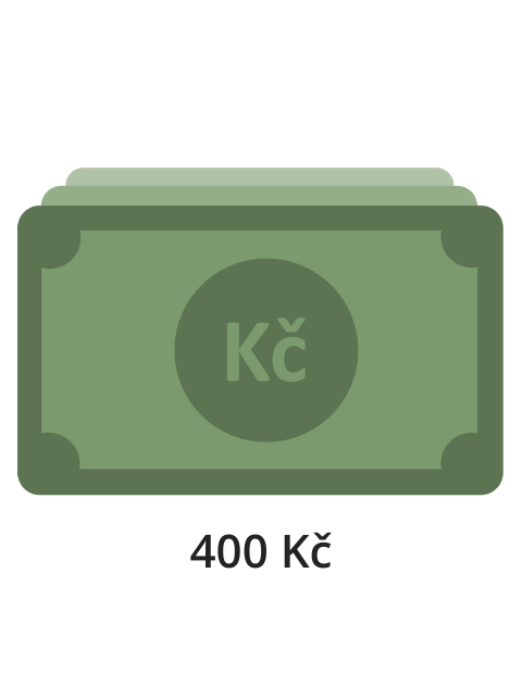 Převod na hotovost 400 Kč