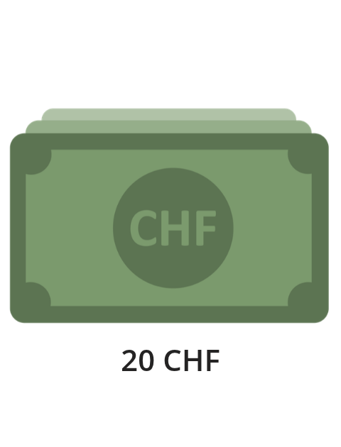 20 CHF - Auszahlung auf Ihr Konto
