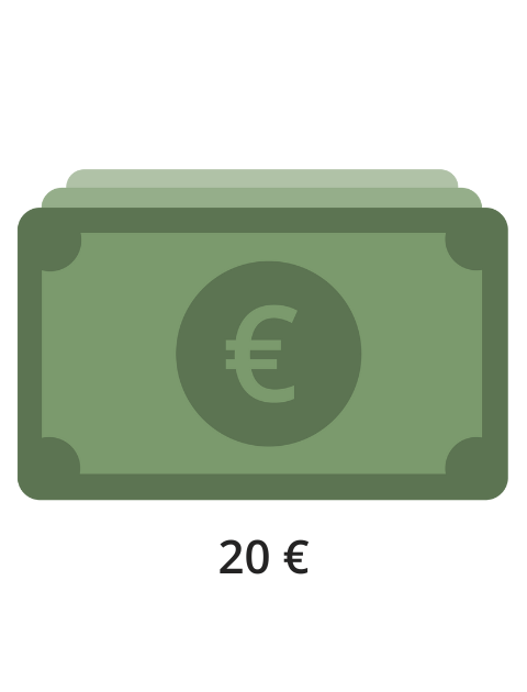 Prevod na hotovosť 20 €